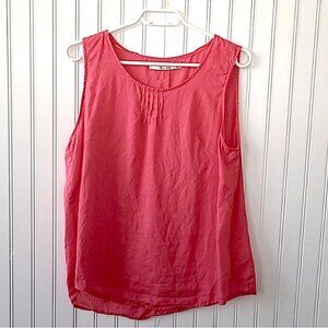 PART TWO Classic Pink Fushia 100% Linen Camisole Top size 12/42/16